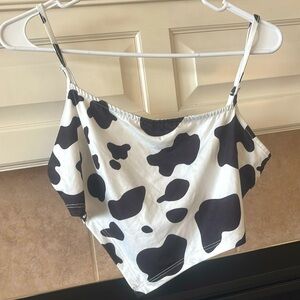 Large cow print tank top